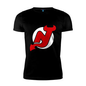 Мужская футболка премиум с принтом New Jersey Devils в Екатеринбурге, 92% хлопок, 8% лайкра | приталенный силуэт, круглый вырез ворота, длина до линии бедра, короткий рукав | национальная хоккейная лига | нхл | нью джерси девилс