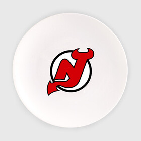 Тарелка с принтом New Jersey Devils в Екатеринбурге, фарфор | диаметр - 210 мм
диаметр для нанесения принта - 120 мм | национальная хоккейная лига | нхл | нью джерси девилс