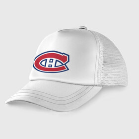 Детская кепка тракер с принтом Montreal Canadiens в Екатеринбурге, Козырек - 100% хлопок. Кепка - 100% полиэстер, Задняя часть - сетка | универсальный размер, пластиковая застёжка | montreal canadiens | канадская хоккейная лига | монтреал | нхл | хокей | хоккей
