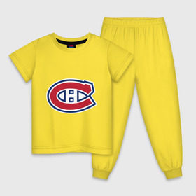 Детская пижама хлопок с принтом Montreal Canadiens в Екатеринбурге, 100% хлопок |  брюки и футболка прямого кроя, без карманов, на брюках мягкая резинка на поясе и по низу штанин
 | Тематика изображения на принте: montreal canadiens | канадская хоккейная лига | монтреал | нхл | хокей | хоккей