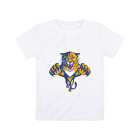 Детская футболка хлопок с принтом Florida Panthers в Екатеринбурге, 100% хлопок | круглый вырез горловины, полуприлегающий силуэт, длина до линии бедер | florida panthers | nhl | нхл | флорида пантерс | хоккей | хоккейная лига