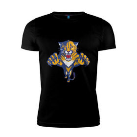 Мужская футболка премиум с принтом Florida Panthers в Екатеринбурге, 92% хлопок, 8% лайкра | приталенный силуэт, круглый вырез ворота, длина до линии бедра, короткий рукав | florida panthers | nhl | нхл | флорида пантерс | хоккей | хоккейная лига