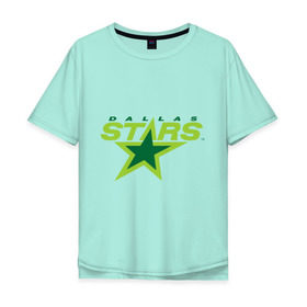 Мужская футболка хлопок Oversize с принтом Dallas Stars в Екатеринбурге, 100% хлопок | свободный крой, круглый ворот, “спинка” длиннее передней части | dallas stars | nhl | даллас старс | нхл | хоккей | хоккейная лига