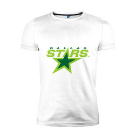 Мужская футболка премиум с принтом Dallas Stars в Екатеринбурге, 92% хлопок, 8% лайкра | приталенный силуэт, круглый вырез ворота, длина до линии бедра, короткий рукав | dallas stars | nhl | даллас старс | нхл | хоккей | хоккейная лига