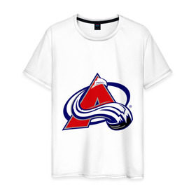 Мужская футболка хлопок с принтом Colorado Avelanche в Екатеринбурге, 100% хлопок | прямой крой, круглый вырез горловины, длина до линии бедер, слегка спущенное плечо. | Тематика изображения на принте: colorado avelanche | hockey | nhl | коларадо | национальная лига | нхл | хокей | хоккей