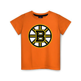 Детская футболка хлопок с принтом Boston Bruins в Екатеринбурге, 100% хлопок | круглый вырез горловины, полуприлегающий силуэт, длина до линии бедер | Тематика изображения на принте: нхл | хоккейная лига