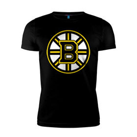 Мужская футболка премиум с принтом Boston Bruins в Екатеринбурге, 92% хлопок, 8% лайкра | приталенный силуэт, круглый вырез ворота, длина до линии бедра, короткий рукав | нхл | хоккейная лига