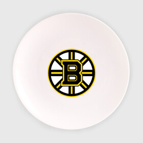 Тарелка с принтом Boston Bruins в Екатеринбурге, фарфор | диаметр - 210 мм
диаметр для нанесения принта - 120 мм | нхл | хоккейная лига
