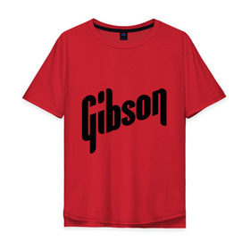 Мужская футболка хлопок Oversize с принтом Gibson в Екатеринбурге, 100% хлопок | свободный крой, круглый ворот, “спинка” длиннее передней части | gibson | metall | rock | метал | металл | рок