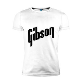 Мужская футболка премиум с принтом Gibson в Екатеринбурге, 92% хлопок, 8% лайкра | приталенный силуэт, круглый вырез ворота, длина до линии бедра, короткий рукав | Тематика изображения на принте: gibson | metall | rock | метал | металл | рок