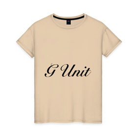 Женская футболка хлопок с принтом G unit в Екатеринбурге, 100% хлопок | прямой крой, круглый вырез горловины, длина до линии бедер, слегка спущенное плечо | 