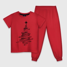 Детская пижама хлопок с принтом Ёлка (2) в Екатеринбурге, 100% хлопок |  брюки и футболка прямого кроя, без карманов, на брюках мягкая резинка на поясе и по низу штанин
 | Тематика изображения на принте: new year | ёлка | нг | новогоднее дерево | новый год