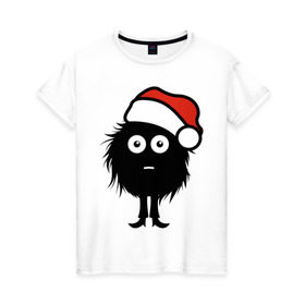 Женская футболка хлопок с принтом Рождественнский лохмач в Екатеринбурге, 100% хлопок | прямой крой, круглый вырез горловины, длина до линии бедер, слегка спущенное плечо | 2012 | new year | нг | новый 2012 | новый год | рождественский | рождество