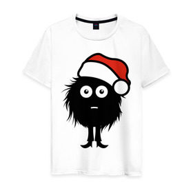 Мужская футболка хлопок с принтом Рождественнский лохмач в Екатеринбурге, 100% хлопок | прямой крой, круглый вырез горловины, длина до линии бедер, слегка спущенное плечо. | 2012 | new year | нг | новый 2012 | новый год | рождественский | рождество