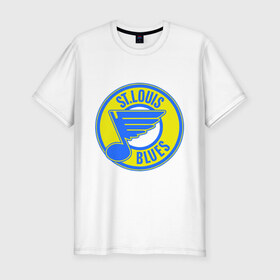 Мужская футболка премиум с принтом St.luis blues в Екатеринбурге, 92% хлопок, 8% лайкра | приталенный силуэт, круглый вырез ворота, длина до линии бедра, короткий рукав | nhl | st.luis blues | лига | национальная лига | нхл | хоккей | хоккейная лига