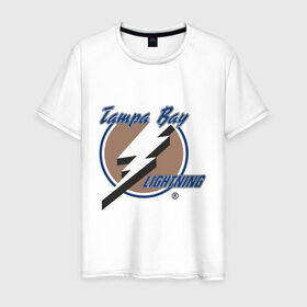 Мужская футболка хлопок с принтом Tampa Bay в Екатеринбурге, 100% хлопок | прямой крой, круглый вырез горловины, длина до линии бедер, слегка спущенное плечо. | hockey | nhl | tampa bay | национальная лига | нхл | тампа бэй | хокей | хоккей