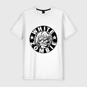 Мужская футболка премиум с принтом White Zombie в Екатеринбурге, 92% хлопок, 8% лайкра | приталенный силуэт, круглый вырез ворота, длина до линии бедра, короткий рукав | белый | зомби