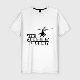 Мужская футболка премиум с принтом The Junglist Army в Екатеринбурге, 92% хлопок, 8% лайкра | приталенный силуэт, круглый вырез ворота, длина до линии бедра, короткий рукав | junglist army | рок | электро | электронная музыка