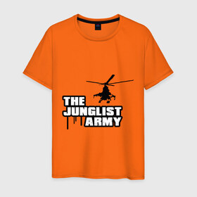 Мужская футболка хлопок с принтом The Junglist Army в Екатеринбурге, 100% хлопок | прямой крой, круглый вырез горловины, длина до линии бедер, слегка спущенное плечо. | junglist army | рок | электро | электронная музыка