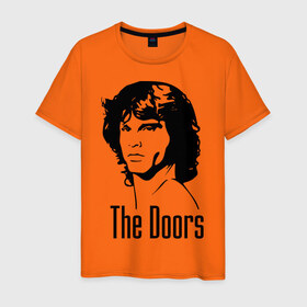 Мужская футболка хлопок с принтом The Doors в Екатеринбурге, 100% хлопок | прямой крой, круглый вырез горловины, длина до линии бедер, слегка спущенное плечо. | 