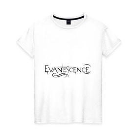 Женская футболка хлопок с принтом Evanescence в Екатеринбурге, 100% хлопок | прямой крой, круглый вырез горловины, длина до линии бедер, слегка спущенное плечо | evanescence | американский рок | метал | рок | эвенескин