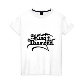 Женская футболка хлопок с принтом King Diamond в Екатеринбурге, 100% хлопок | прямой крой, круглый вырез горловины, длина до линии бедер, слегка спущенное плечо | heavy metal | metal | rock | trash metal | метал | панки | рок | трэш метал | хеви метал