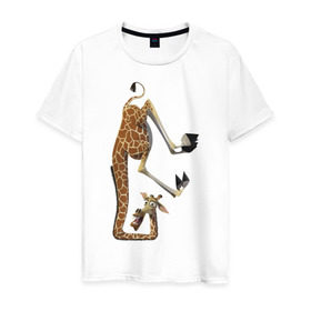 Мужская футболка хлопок с принтом Мадагаскар (10) в Екатеринбурге, 100% хлопок | прямой крой, круглый вырез горловины, длина до линии бедер, слегка спущенное плечо. | Тематика изображения на принте: madagascar | жираф | мадагаскар