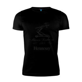 Мужская футболка премиум с принтом Hennessy в Екатеринбурге, 92% хлопок, 8% лайкра | приталенный силуэт, круглый вырез ворота, длина до линии бедра, короткий рукав | Тематика изображения на принте: cognac | hennessy | бар | бармен | коньяк | хеннесси