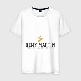 Мужская футболка хлопок с принтом Remy Martin в Екатеринбурге, 100% хлопок | прямой крой, круглый вырез горловины, длина до линии бедер, слегка спущенное плечо. | 