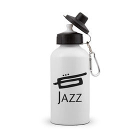 Бутылка спортивная с принтом Jazz (3) в Екатеринбурге, металл | емкость — 500 мл, в комплекте две пластиковые крышки и карабин для крепления | джаз | живая музыка | импровизация | инструмент | труба