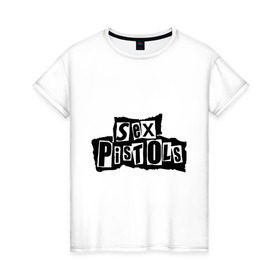 Женская футболка хлопок с принтом Sex Pistols в Екатеринбурге, 100% хлопок | прямой крой, круглый вырез горловины, длина до линии бедер, слегка спущенное плечо | metall | punk | rock | метал | металл | панк | панк рок | рок