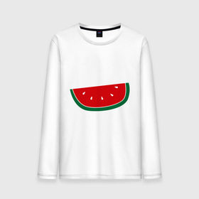 Мужской лонгслив хлопок с принтом Watermelon в Екатеринбурге, 100% хлопок |  | Тематика изображения на принте: watermelon | арбуз | долька арбуза | фрукт | ягода
