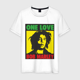 Мужская футболка хлопок с принтом Marley в Екатеринбурге, 100% хлопок | прямой крой, круглый вырез горловины, длина до линии бедер, слегка спущенное плечо. | bob marley | боб марли | регги | ямайка