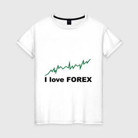 Женская футболка хлопок с принтом Я люблю Форекс в Екатеринбурге, 100% хлопок | прямой крой, круглый вырез горловины, длина до линии бедер, слегка спущенное плечо | forex | биржа | график | котировки | торговля | трейдер