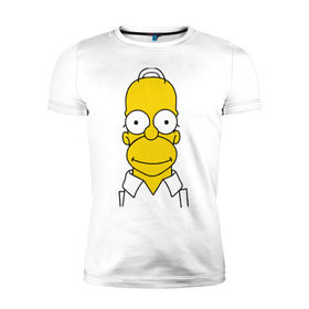 Мужская футболка премиум с принтом Simpsons (11) в Екатеринбурге, 92% хлопок, 8% лайкра | приталенный силуэт, круглый вырез ворота, длина до линии бедра, короткий рукав | гомер