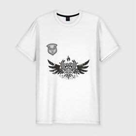 Мужская футболка премиум с принтом Кельтский орнамент в Екатеринбурге, 92% хлопок, 8% лайкра | приталенный силуэт, круглый вырез ворота, длина до линии бедра, короткий рукав | кельты | крылья | трайбл