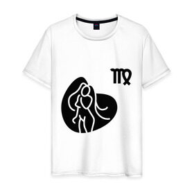Мужская футболка хлопок с принтом Дева(6) в Екатеринбурге, 100% хлопок | прямой крой, круглый вырез горловины, длина до линии бедер, слегка спущенное плечо. | гороскоп | дева | знак зодиака | знаки зодиака