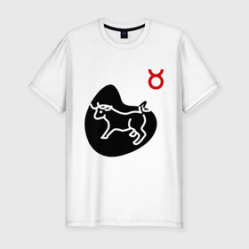 Мужская футболка премиум с принтом Телец(6) в Екатеринбурге, 92% хлопок, 8% лайкра | приталенный силуэт, круглый вырез ворота, длина до линии бедра, короткий рукав | гороскоп | знак зодиака | знаки зодиака | телец
