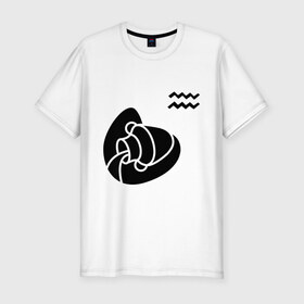 Мужская футболка премиум с принтом Водолей(6) в Екатеринбурге, 92% хлопок, 8% лайкра | приталенный силуэт, круглый вырез ворота, длина до линии бедра, короткий рукав | zodiac | водолей | гороскоп | знак зодиака | знаки зодиака