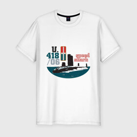 Мужская футболка премиум с принтом Speed shark в Екатеринбурге, 92% хлопок, 8% лайкра | приталенный силуэт, круглый вырез ворота, длина до линии бедра, короткий рукав | speed shark | u | вмс | военный | подводная лодка | подлодка | флот