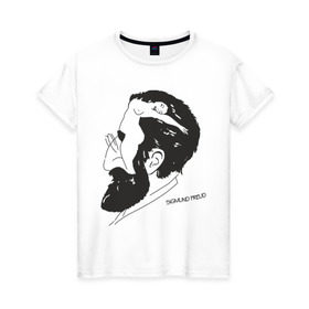 Женская футболка хлопок с принтом Портрет Зигмунда Фрейда в Екатеринбурге, 100% хлопок | прямой крой, круглый вырез горловины, длина до линии бедер, слегка спущенное плечо | зигмунд фрейд | знаменитость | знаменитые личности | психология