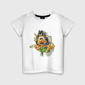 Детская футболка хлопок с принтом Кузя в Екатеринбурге, 100% хлопок | круглый вырез горловины, полуприлегающий силуэт, длина до линии бедер | игры | компьютерные игры | кузя | персонаж игр