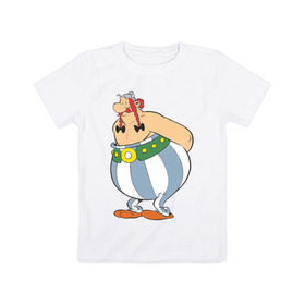 Детская футболка хлопок с принтом Обеликс в Екатеринбурге, 100% хлопок | круглый вырез горловины, полуприлегающий силуэт, длина до линии бедер | астерикс | астерикс и обеликс | обеликс