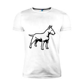 Мужская футболка премиум с принтом Бойцовская собака в Екатеринбурге, 92% хлопок, 8% лайкра | приталенный силуэт, круглый вырез ворота, длина до линии бедра, короткий рукав | бойцовская собака | домашние животные | животные | пес | песик | собака