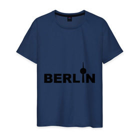 Мужская футболка хлопок с принтом Берлин (2) в Екатеринбурге, 100% хлопок | прямой крой, круглый вырез горловины, длина до линии бедер, слегка спущенное плечо. | berlin | берлин | германия