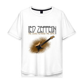 Мужская футболка хлопок Oversize с принтом Led Zeppelin (2) в Екатеринбурге, 100% хлопок | свободный крой, круглый ворот, “спинка” длиннее передней части | heavy metal | led zepelin | metal | rock | trash metal | квартет | лед | метал | рок | рок группа | рок группы | трэш метал | хеви метал | цеппелин