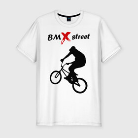 Мужская футболка премиум с принтом BMX street (2) в Екатеринбурге, 92% хлопок, 8% лайкра | приталенный силуэт, круглый вырез ворота, длина до линии бедра, короткий рукав | bmx | extreme | street | бмх | велик | велосипед | улица | уличная культура | экстрим