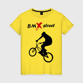 Женская футболка хлопок с принтом BMX street (2) в Екатеринбурге, 100% хлопок | прямой крой, круглый вырез горловины, длина до линии бедер, слегка спущенное плечо | bmx | extreme | street | бмх | велик | велосипед | улица | уличная культура | экстрим