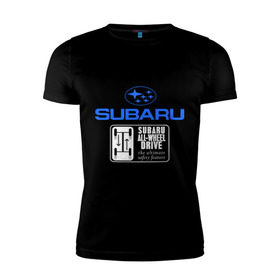 Мужская футболка премиум с принтом Subaru (2) в Екатеринбурге, 92% хлопок, 8% лайкра | приталенный силуэт, круглый вырез ворота, длина до линии бедра, короткий рукав | auto | subaru | авто | автобренды | автогонки | автомобиль | субарик | субару | тачки