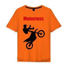 Мужская футболка хлопок Oversize с принтом Motokross (4) в Екатеринбурге, 100% хлопок | свободный крой, круглый ворот, “спинка” длиннее передней части | moto gp | motokross | x fighters | мото | мотокросс | х файтерс | экстрим